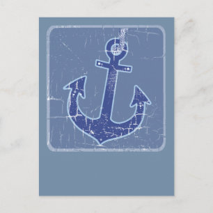 Carte Postale ancre marine bleue