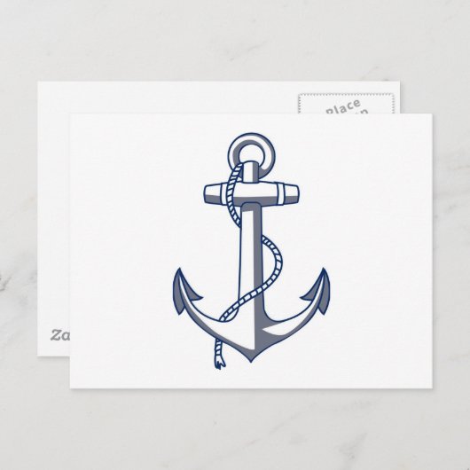Carte Postale Ancre nautique (Devant / Derrière)