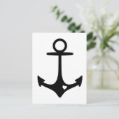 Carte Postale Ancre noire avec coeur (Debout devant)