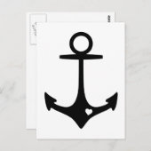 Carte Postale Ancre noire avec coeur (Devant / Derrière)