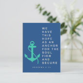 Carte Postale Ancre pour l'âme (Hébreux 6:19) (Debout devant)