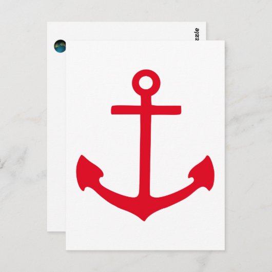 Carte Postale Ancre rouge (Devant / Derrière)