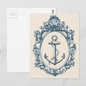 Carte Postale Ancre vintage dans le cadre antique (Devant / Derrière)