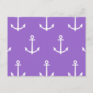 Carte Postale Ancres violettes et blanches Motif 1
