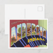 Carte postale Anderson, Indiana Vintage Big Letter (Devant / Derrière)