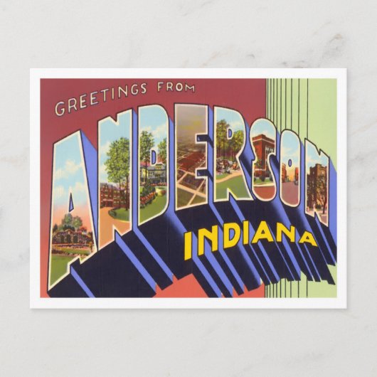 Carte postale Anderson, Indiana Vintage Big Letter (Devant)