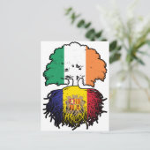 Carte Postale Andorre Andorre Irlande Irlande Arbre Drapeau (Debout devant)