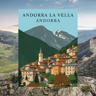 Carte Postale Andorre-la-Vieille, Andorre Voyage Art Vintage