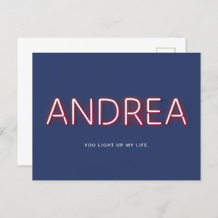 Carte Postale Andrea You Light My Life Neon Lights