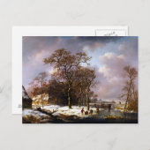 Carte Postale Andreas Schelfhout Paysage hivernal (Devant / Derrière)