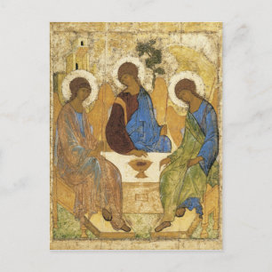 Carte Postale Andrei Rublev Iconique Trinité Angels Abraham Bibl
