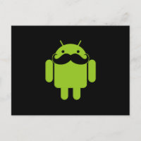 Android Robot Moustache Style sur Noir