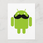 Carte Postale Android Robot Whimsache Style Mustache (Devant)