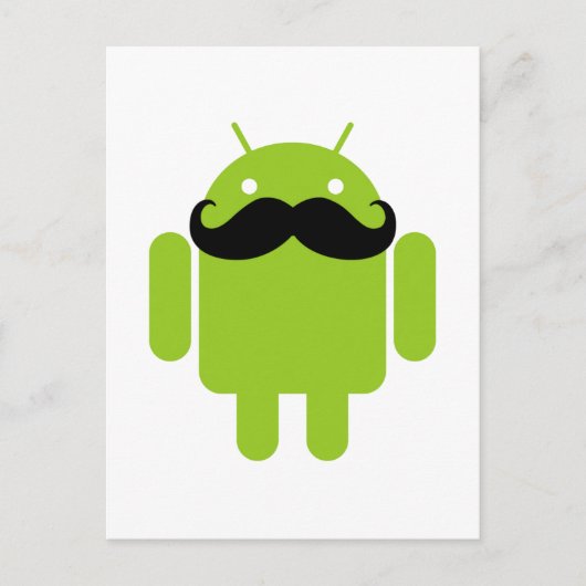 Carte Postale Android Robot Whimsache Style Mustache (Devant)