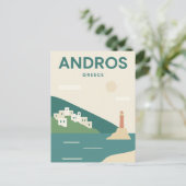 Carte Postale Andros Grèce minimaliste (Debout devant)