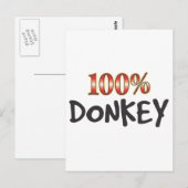 Carte Postale Âne 100 % (Devant / Derrière)