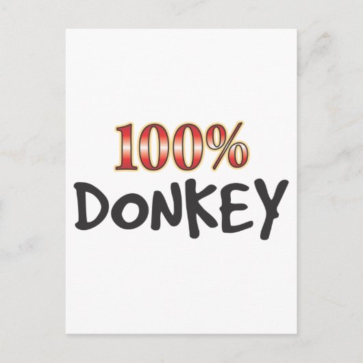 Carte Postale Âne 100 % (Devant)