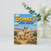 Carte Postale Âne, Art Clay Argile Séchée (Debout devant)