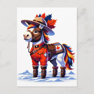 Carte Postale Âne drôle sur le thème du Canada