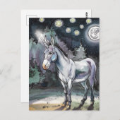 Carte Postale Âne Licorne Adorable (Devant / Derrière)