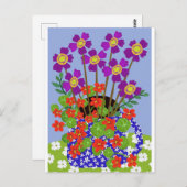 Carte postale Anémone et Nasturtium (Devant / Derrière)