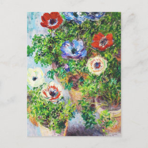 Carte Postale Anémones dans Pot Claude Monet peinture à la fleur