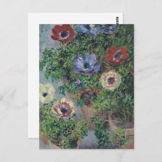 Carte Postale Anémones en Pot, Claude Monet, 1885 (Devant / Derrière)