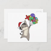 Carte Postale Ânes Ânes de Noël Animaux d'hiver (Devant / Derrière)