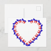 Carte Postale ânes démocratiques dans le coeur (Devant / Derrière)