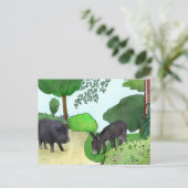Carte Postale Ânes et cochons (Debout devant)