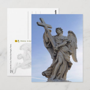 Carte Postale Ange à la Croix, Rome, Italie -