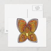 Carte Postale Ange à papillon jaune (Devant / Derrière)