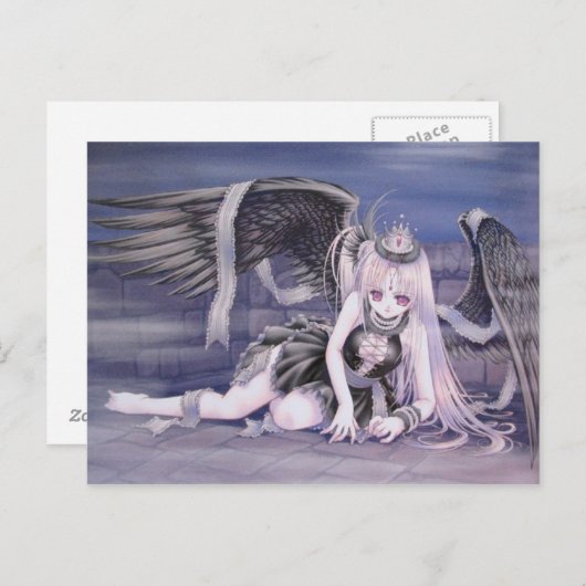 Carte Postale ange abattu (Devant / Derrière)