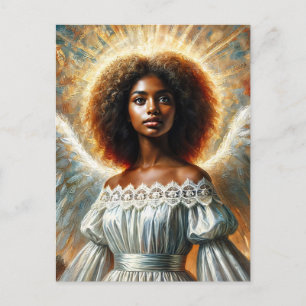 Carte Postale Ange afro-américain avec halo