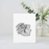 Carte Postale Ange Alphabet G Monogramme initial (Debout devant)