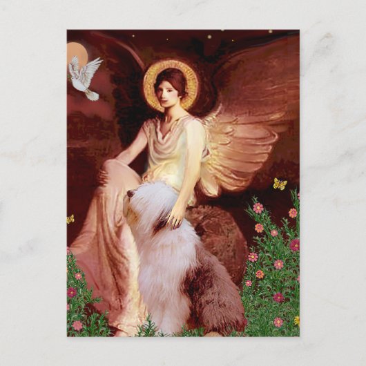 Carte Postale Ange assis - Vieil anglais #1 (Devant)