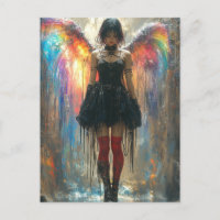 Ange avec ailes arc-en-ciel