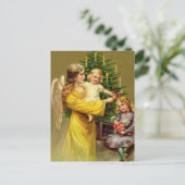 Carte Postale Ange avec enfants et arbre (Debout devant)