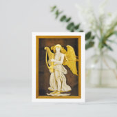 Carte Postale Ange avec Harpe d'or et ailes (Debout devant)