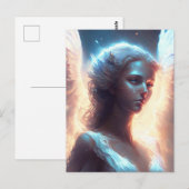 Carte Postale Ange bleu mystique (Devant / Derrière)