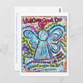 Carte postale Ange Cancer colorée (Devant / Derrière)