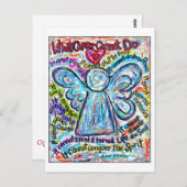 Carte postale Ange Cancer colorée (Devant / Derrière)