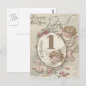 Carte Postale Ange Cherub Rose (Devant / Derrière)
