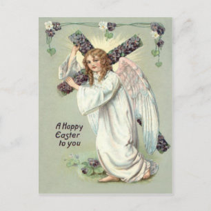 Carte Postale Ange Chrétien Croix Ne m'oubliez pas