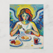 Carte Postale Ange Coloré au Petit Déjeuner (Devant)