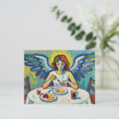 Carte Postale Ange Coloré au Petit Déjeuner (Debout devant)
