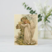 Carte Postale Ange Croix Chrétienne Feuille de Lys (Debout devant)