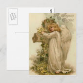 Carte Postale Ange Croix Chrétienne Feuille de Lys (Devant / Derrière)