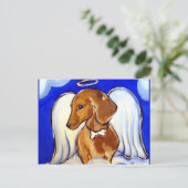 Carte Postale ange dachshund (Debout devant)