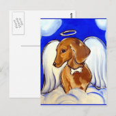 Carte Postale Ange Dachshund (Devant / Derrière)